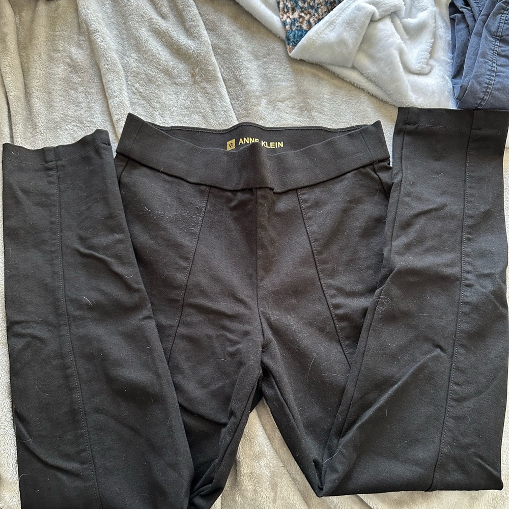 Anne Klein black stretchy waist women dress pants size M